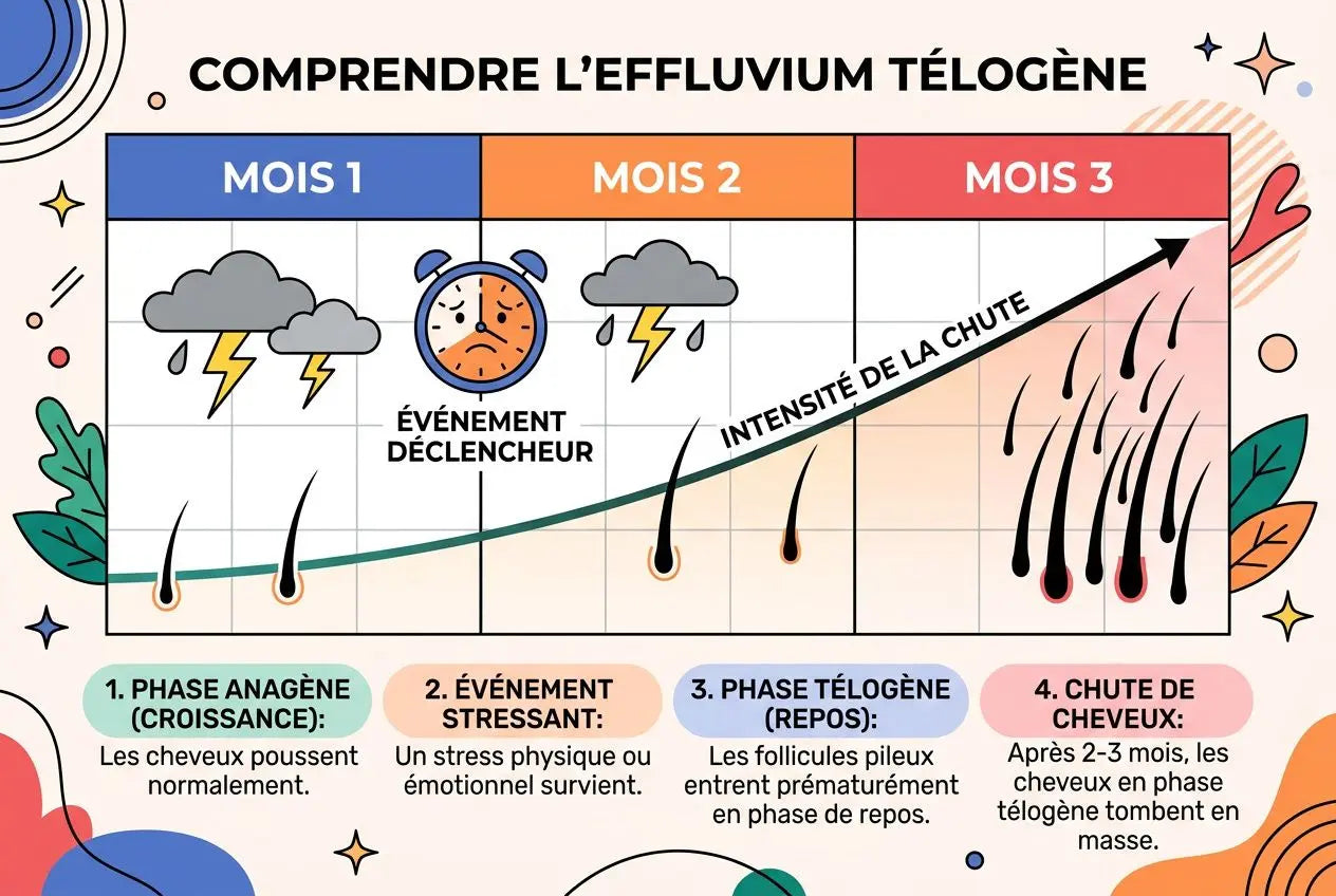 Effet du stress sur les cheveux : chute et perte de cheveux liée au stress